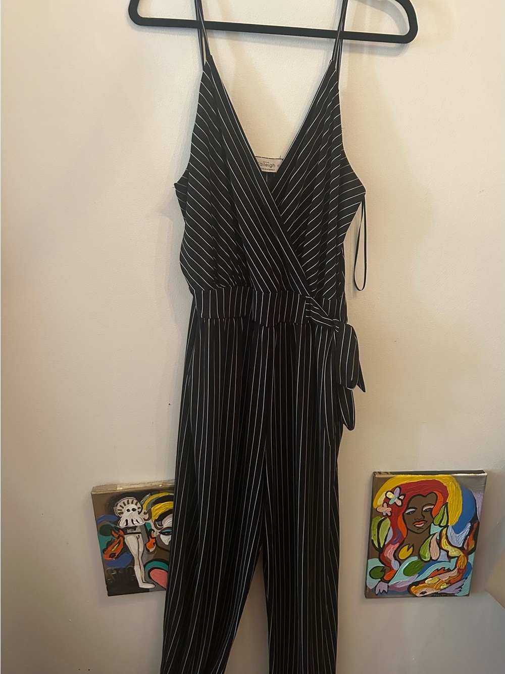 Women’s Kaileigh Pinstripe Wrap Jumpsuit. Only worn once